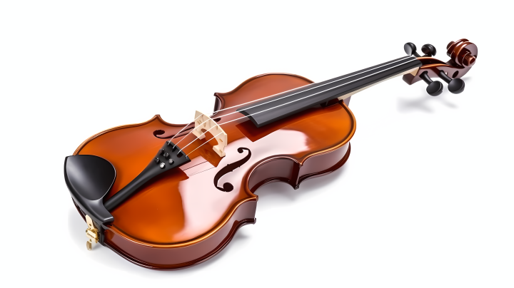 白色背景上的欧分享风格小提琴摄影图版权图片下载