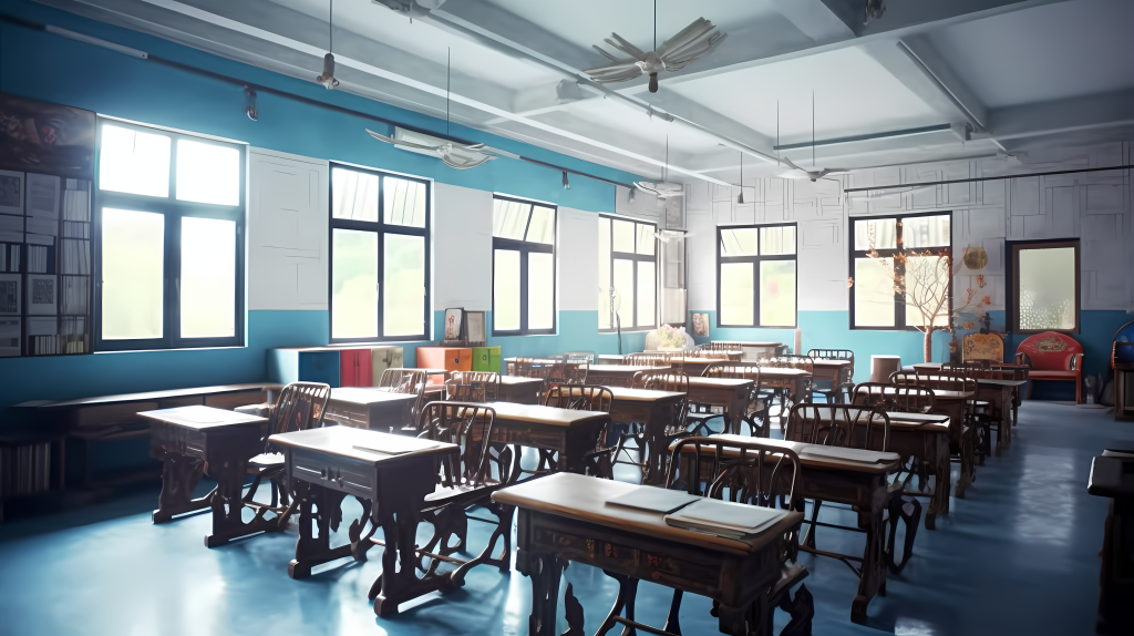 放学后的空教室摄影图版权图片下载