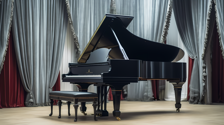 精致典雅的音乐会钢琴摄影图版权图片下载
