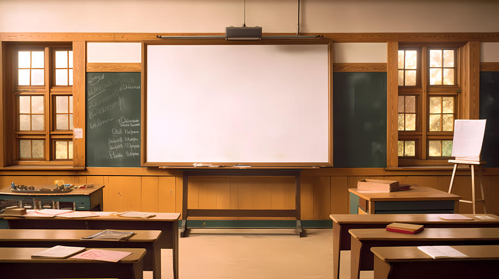 学校教室内空无一人高清图