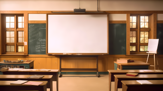 学校教室内空无一人高清图