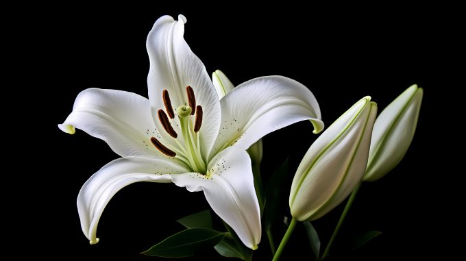 优雅的百合花束摄影图