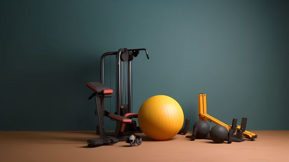 健康生活锻炼器材摄影图