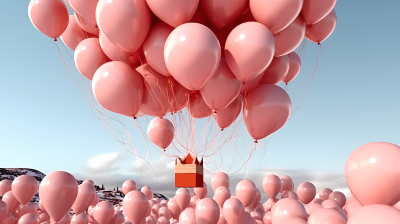 浪漫场地上的粉色气球摄影图