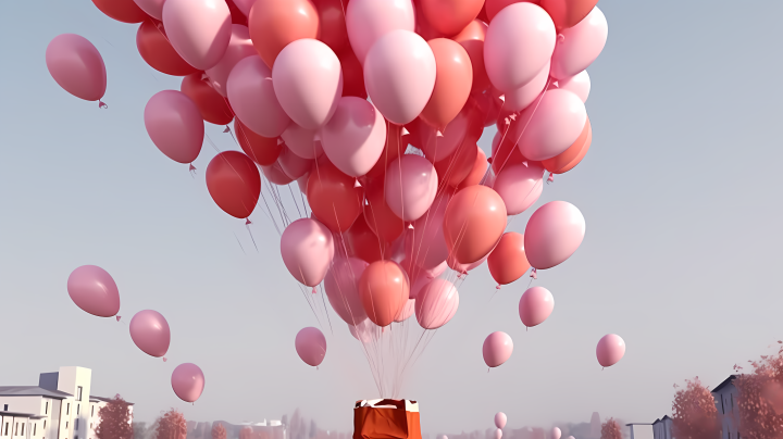 庆祝活动的粉色装饰气球摄影图版权图片下载