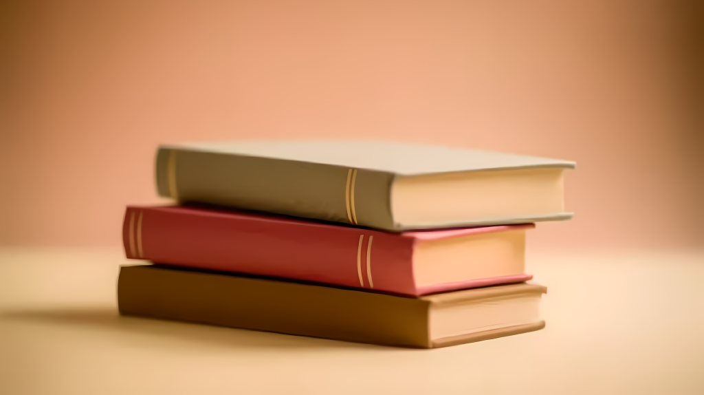 柔和光下彩色书堆摄影图版权图片下载