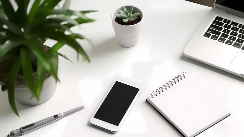 精致办公桌一角摄影图版权图片下载