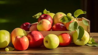 青苹果红苹果艺术摆拍图