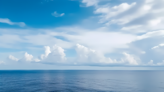 蔚蓝海洋湛蓝天空摄影图片