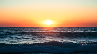 迷人海中日出高清摄影图