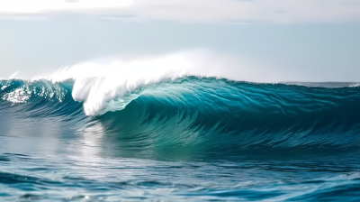 清澈海水波浪摄影图