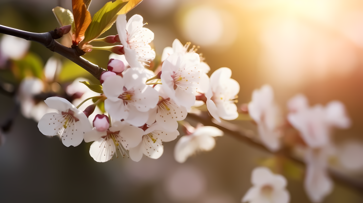 樱花盛开的近景摄影图版权图片下载