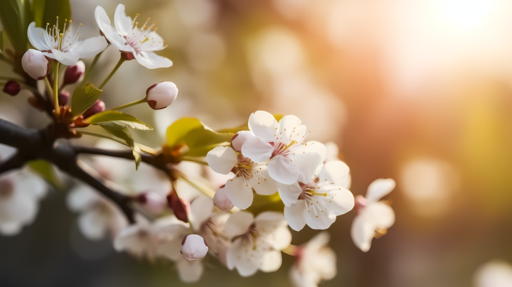 樱花绽放下的阳光温柔摄影图版权图片下载