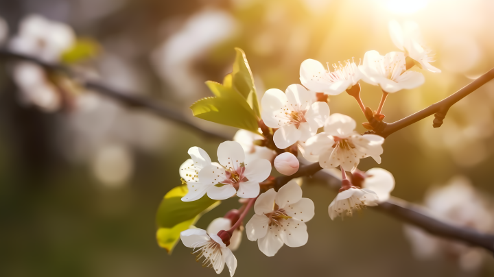 自然美景樱花绽放的近景摄影图版权图片下载
