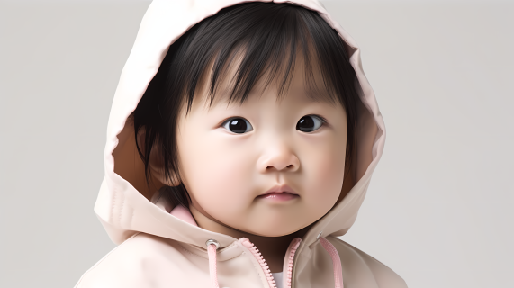 亚洲宝宝可爱白底摄影图