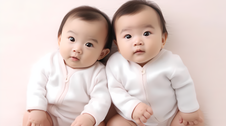 双胞胎可爱宝宝摄影图