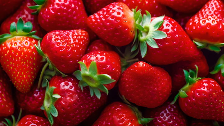 青春能量下的草莓盛宴摄影图版权图片下载