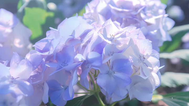 鲜艳梦幻蓝色花卉的特写摄影图版权图片下载