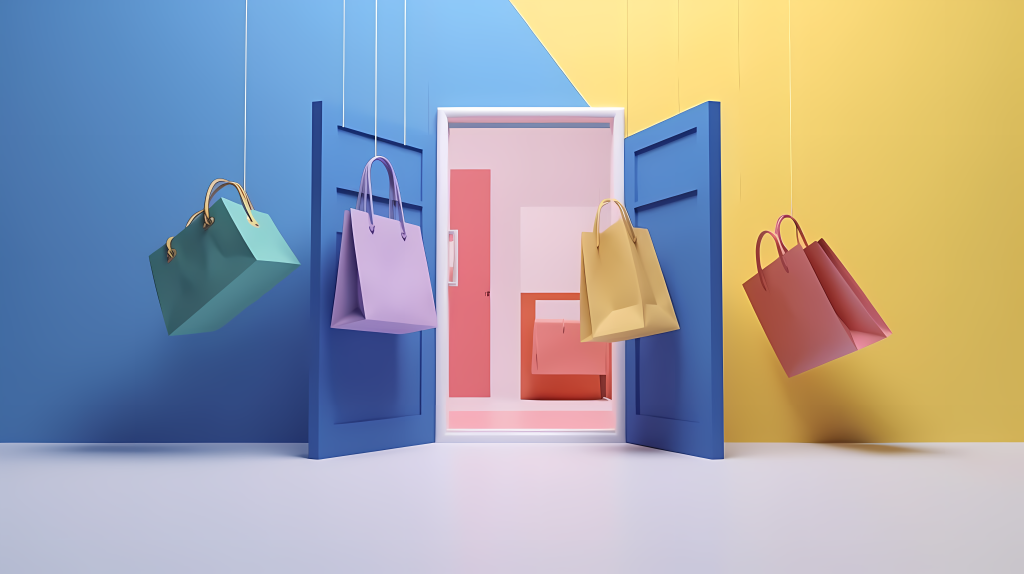 飘舞的购物袋摄影图版权图片下载