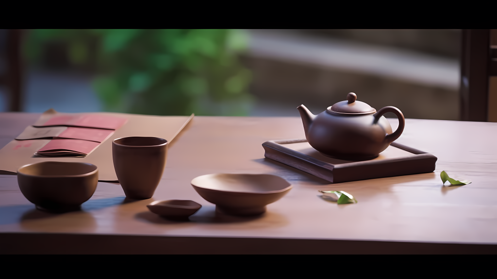 禅意清新茶具书籍摄影图版权图片下载