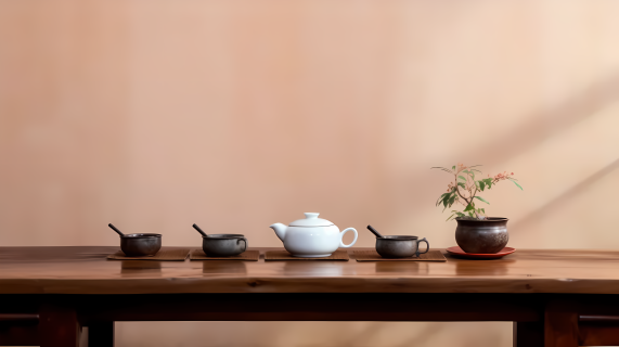 禅意茶桌摄影图