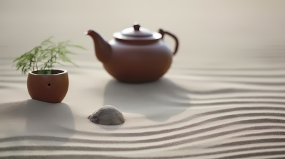 沙漠茶壶绿植艺术摄影图