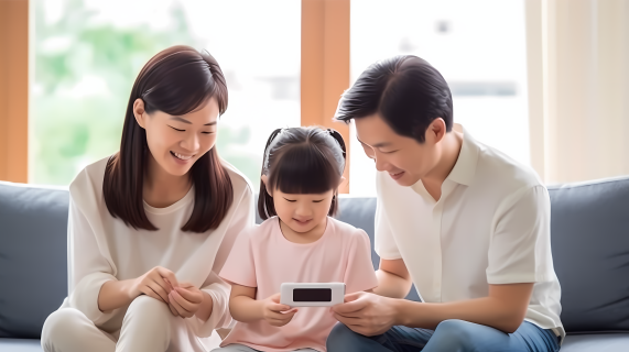 亚洲家庭团聚玩乐摄影图