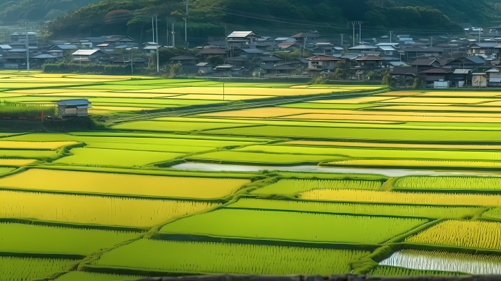 自然农业稻田风光摄影图版权图片下载