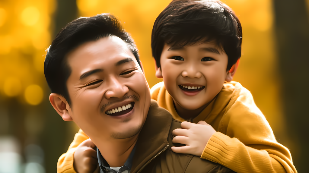 亲情温馨父爱如山父亲与儿子的摄影版权图片下载