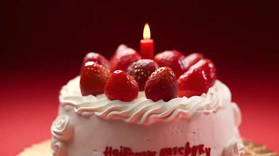 草莓蛋糕摄影图