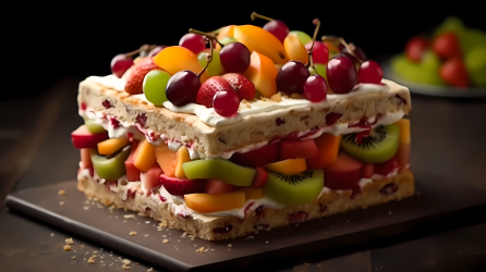 水果糖果层层蛋糕摄影图