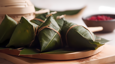 端午传统美食绿色粽子摄影图