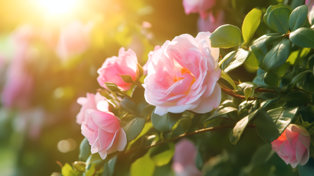 浪漫粉色玫瑰鲜花图