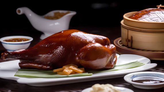 中餐厅美食北京烤鸭摄影图片