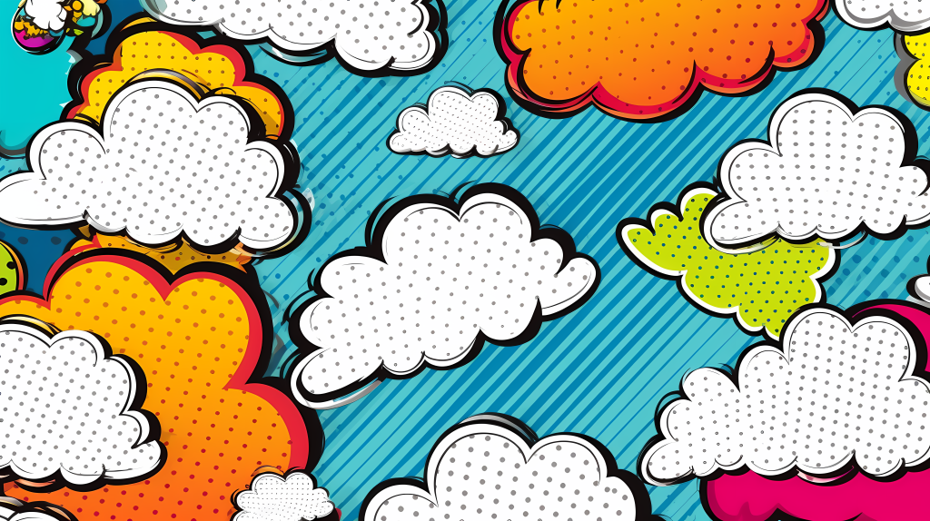 漫画风气泡摄影图片