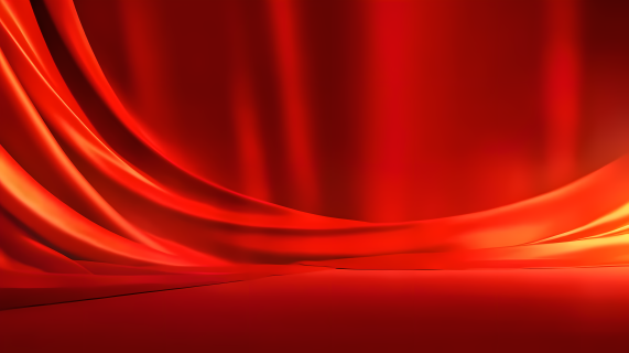 红色布料背景的金光内部摄影图