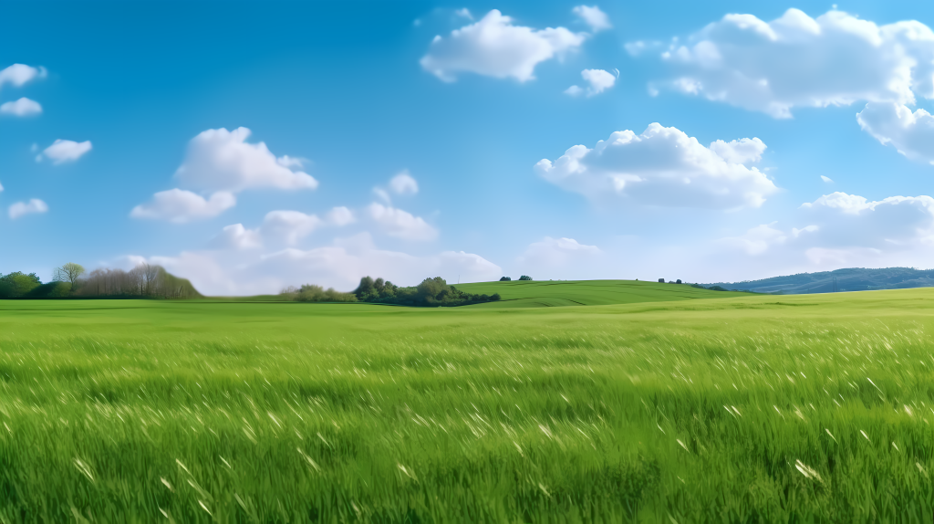 唯美乡村草地风光摄影图版权图片下载