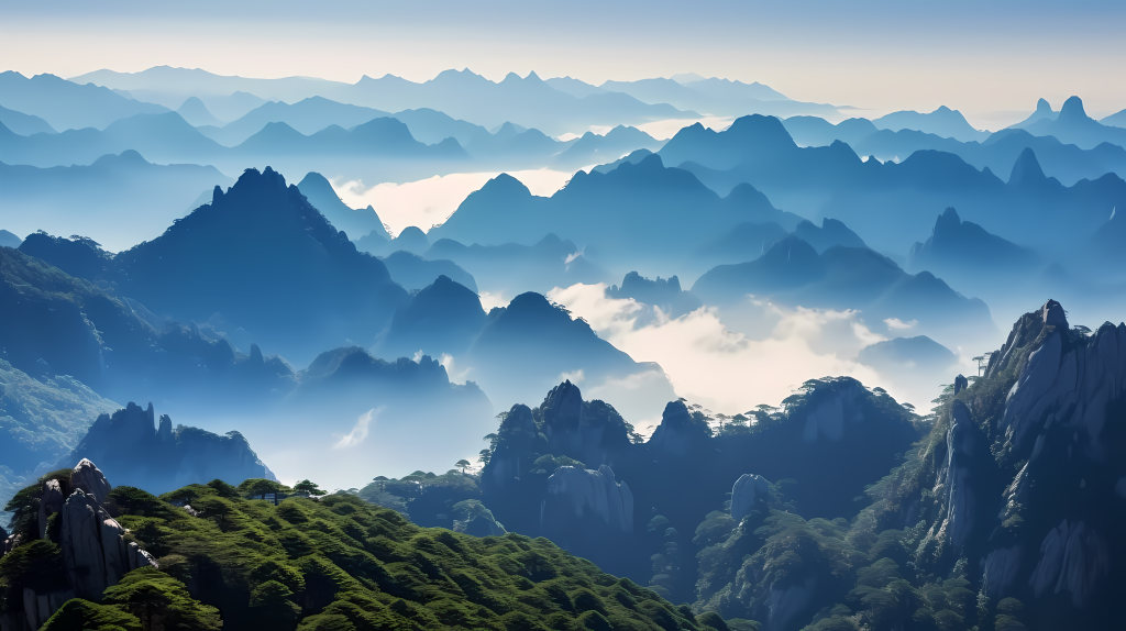 徽州风情黄山云海摄影图版权图片下载