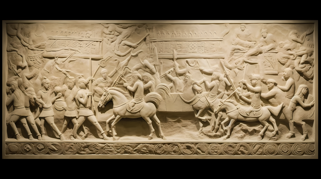 古战场浮雕摄影图