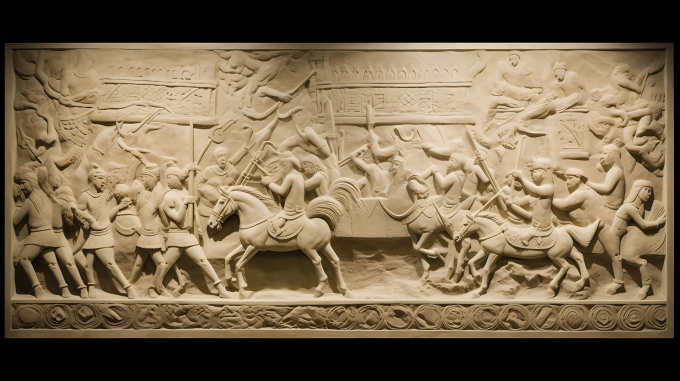 古战场浮雕摄影图