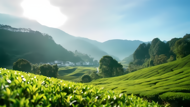 山水茶园摄影图版权图片下载