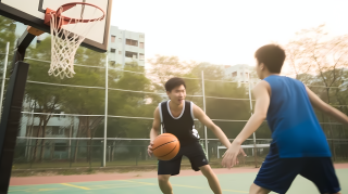 正在打篮球的男生摄影图片