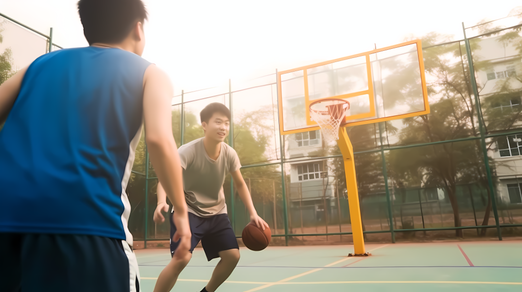 校园篮球运动照片版权图片下载
