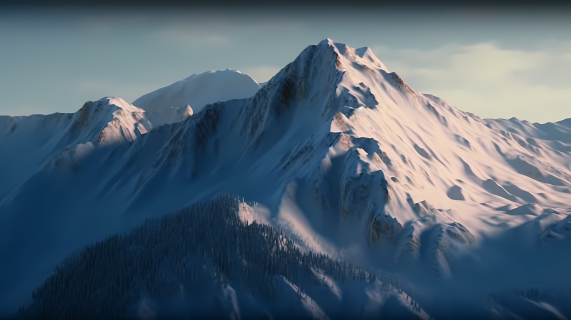 白雪皑皑的山峰摄影图