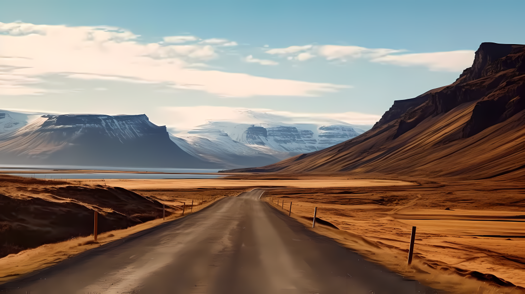 冰岛海岸山脉摄影图