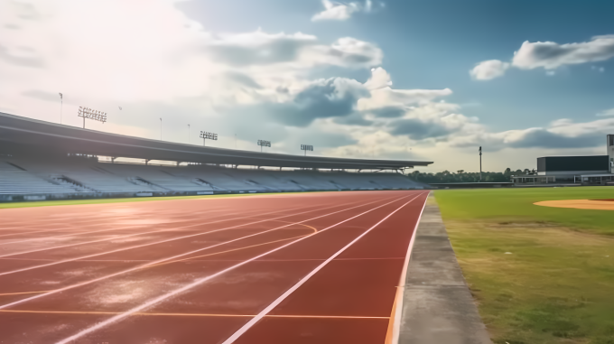 蔚蓝天空下的校园摄影图片