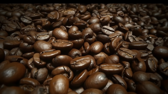 咖啡豆近景摄影图