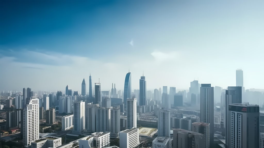 高端城市高楼林立的天际线摄影版权图片下载