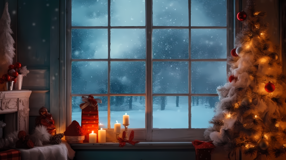 圣诞树神秘冬日摄影图
