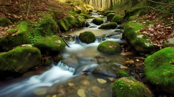 森林溪流之美摄影图片